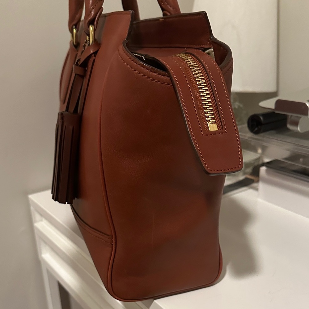Coach Tan Leather Tote Bag - Picture 3 of 14